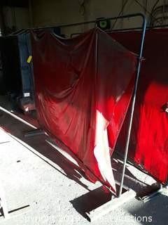 (2) 6x8 Welding Curtains With Stand