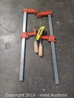 (2) Jorgeson 37HD1 Heavy-Duty Steel Bar Clamps 