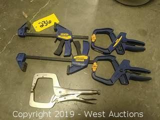 (5) Assorted Irwin Clamps & Grips