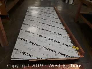(4) Sheets Of Zinc Sheet Metal And (1) Zinc Plate