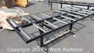 (2) Rolling and Folding Work Tables 