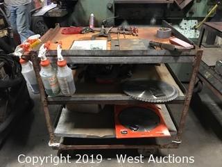 25”x36”x36” Steel Cart With Tools And Supplies