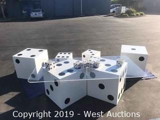 Giant Custom Decor Dice and Acrylic for Large Display Table