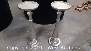 (2) Silver Candle Holders