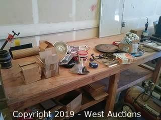 8' Wood Table and Contents