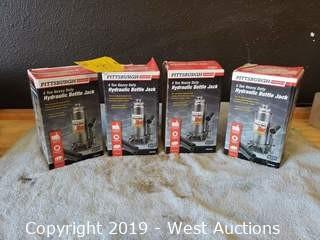 (4) Pittsburgh 4 Ton Hydraulic Bottle Jacks