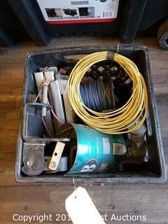 Assorted Hardware And Wires in Crate