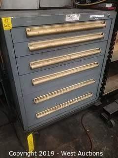 Equipto 6 Drawer Steel Cabinet with most of Contents 