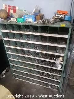 (72) Compartment Parts Bin with Assorted Contents 