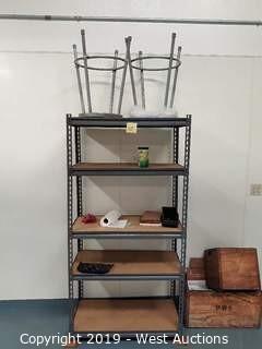 6' Tall Shelf Rack and (2) Stools