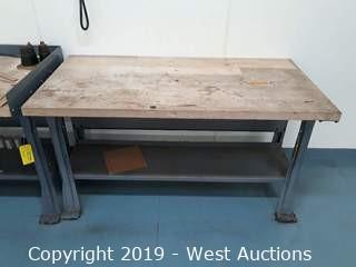 6' X 2½' Wood Top Work Bench (Contents Included)