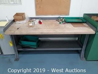 6' X 2½' Wood Top Work Bench (Contents Included)