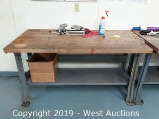 6' X 2½' Wood Top Work Bench (Contents Included)