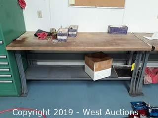 6' X 2½' Wood Top Work Bench (Contents Included)