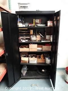 6' Steel Storage Cabinet with Assorted Parts and Tooling