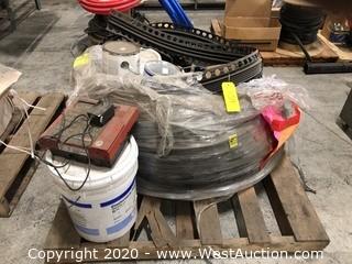 Bulk Lot: Pallet of Elastomeric Aggregate & Activator, Industrial Weatherstripping, Kronos Time Clock