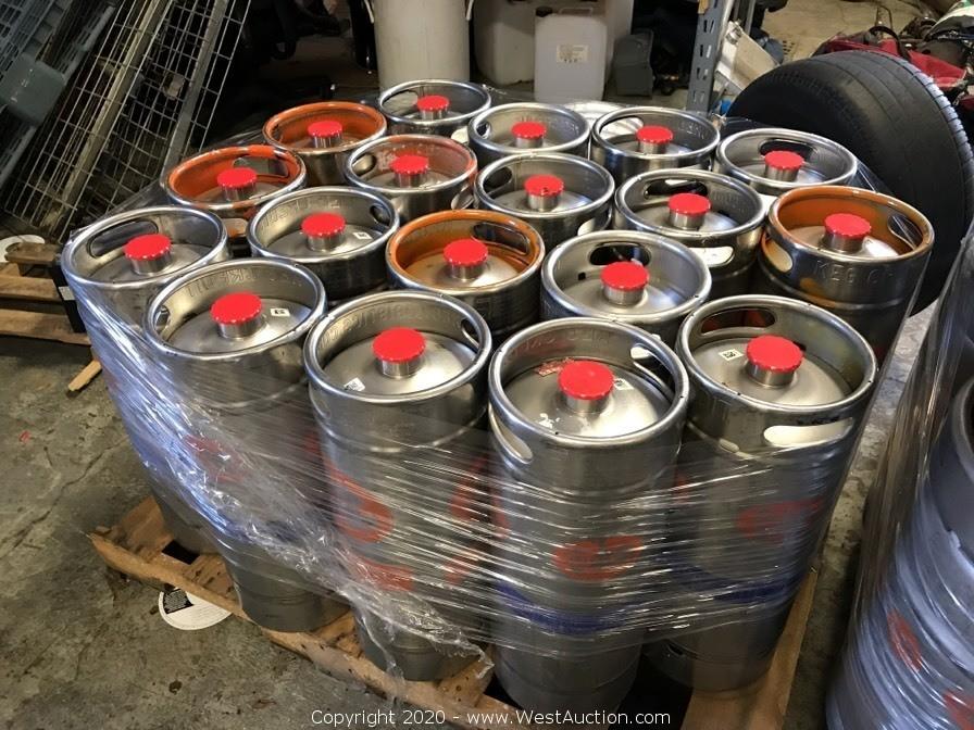 West Auctions Auction 101 Brewery Kegs ITEM (1) Keg Credit 5.16