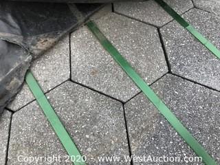 Hanover 8" x 3" Thick Hex Paver. Super Black Ground Finish. Palletized Upside Down Typically.