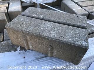 Ackerstone Aqua Line Permeable Paver. 4" x 12" x 100mm Thick. Mesa Buff Through-mix Color.