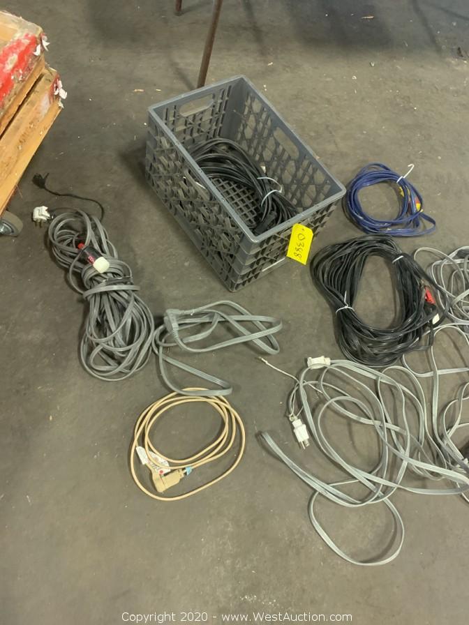 West Auctions Auction Online Auction Of Trade Show Rental Company Material Handling Equipment Tools Carpet And More Item 8 Under Carpet Flat Extension Cords