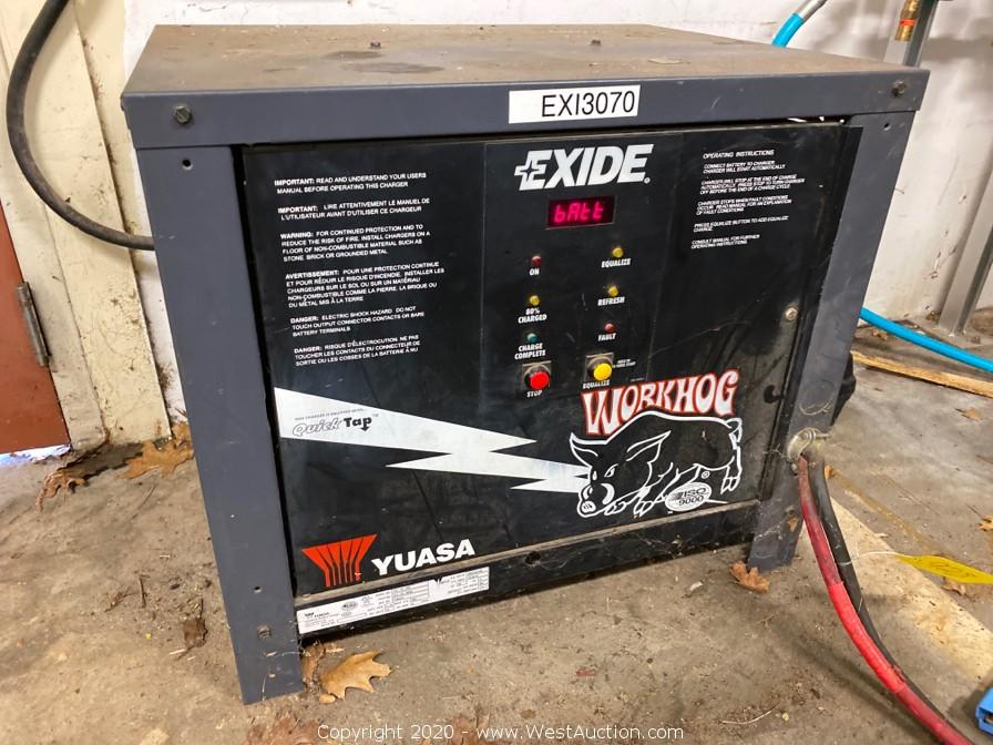 West Auctions - Auction: Online Auction of Nevada City Brewery & Taproom  (12,800 sq. ft.) ITEM: Exide Workhog ISO9000 Forklift Charger