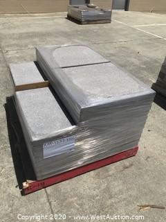 (1) Pallet of Hydro Pressed Slab Paver with Shotblast Finish Gray Color with White Aggregate Mixed 24’’ X 24’’ and 12’’ X 24’’ Both 2’’ Thick.