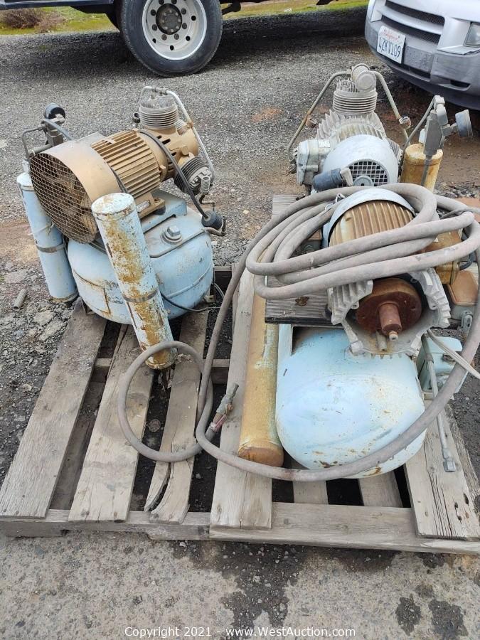 West Auctions Auction Online Auction Of Trailers And Equipment In Northern California Item Air Compressors