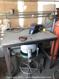 Welding Table With Accessories And Chair