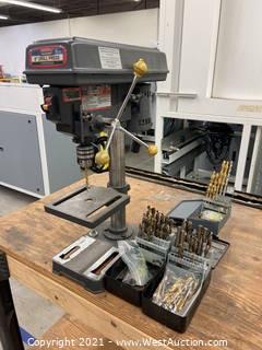 Central Machinery 8” Drill Press with Drill Bits