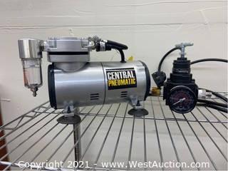 Central Pneumatic Airbrush Compressor with Gauge