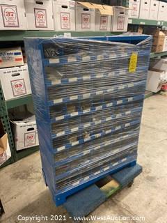 Metal Parts Bin Storage on Casters with Contents