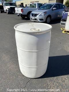 White 55 Gallon Drum