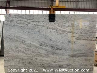 (7) Slabs of Mix Material: Italian Marble, and Brazilian Exotic Granite