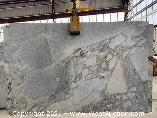 (6) Slabs of Mix Material: Italian Marble, and Brazilian Exotic Granite