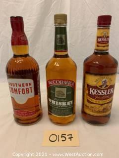 Whiskey - McCormick, Southern Comfort, Kessler