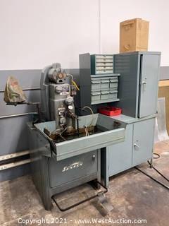Sunnen Precision Honing Machine With Contents Of Cabinet