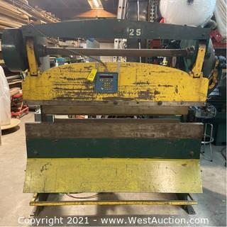 25 Ton 5’ Chicago Steel Mechanical Press Break With Autogauge Back Gauging System 