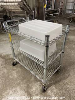 Rolling Metro Rack Cart With Traex Bins 