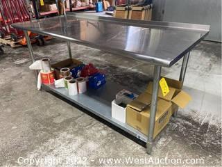 Stainless Steel Prep Table With Contents 