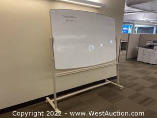 Revolving Whiteboard On Wheels With Pen Tray