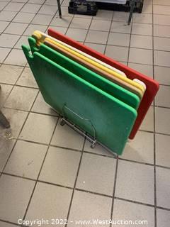 Colored Cutting Boards & Rack