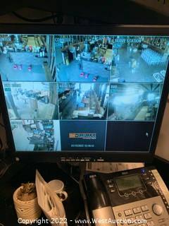 (7) Security Cameras, Monitor, and DVR System