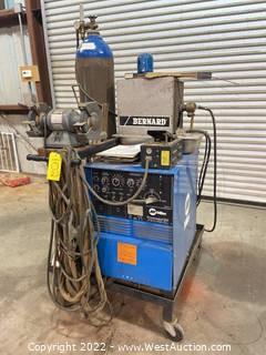 Miller Syncrowave 250 Constant Current AC/DC Arc Welding Power Source with Rockwell Bench Grinder and Cart