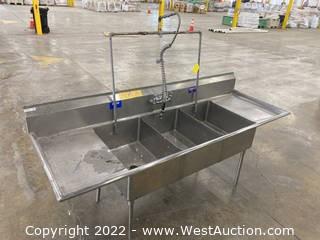 Stainless Steel 3-Basin Sink