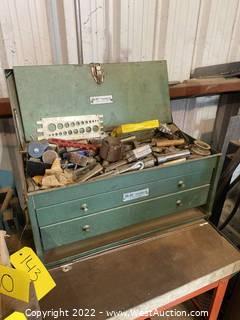 S-K Toolbox with Contents of Drill Bits, Tooling