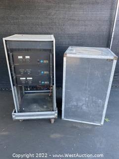 Amp Rack With (3) AB International Precedent Series 1100A Logic Gated Output Pro Audio Amplifiers