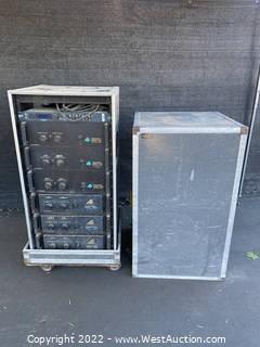 Amp Rack With (6) AB International Logic Gated Output Amplifiers