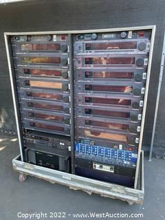 Gear Rack With Equalizers, Power Conditioner/Light Modules, Gates, And More