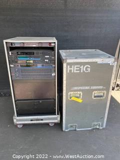 Gear Rack With Graphic Equalizer, Power Conditioner/Light Module, And Effects Processors