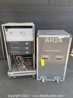 Amplifier Rack With (3) AB International Professional Series 1590B Stereo Power Amplifiers
